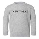 New York Box Logo Toddler Boys Crewneck Sweatshirt Grey