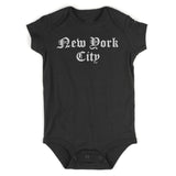New York City Old English Infant Baby Boys Bodysuit Black