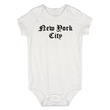 New York City Old English Infant Baby Boys Bodysuit White