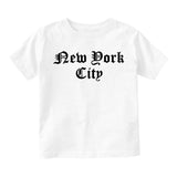 New York City Old English Infant Baby Boys Short Sleeve T-Shirt White