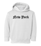 New York Old English NYC Toddler Boys Pullover Hoodie White