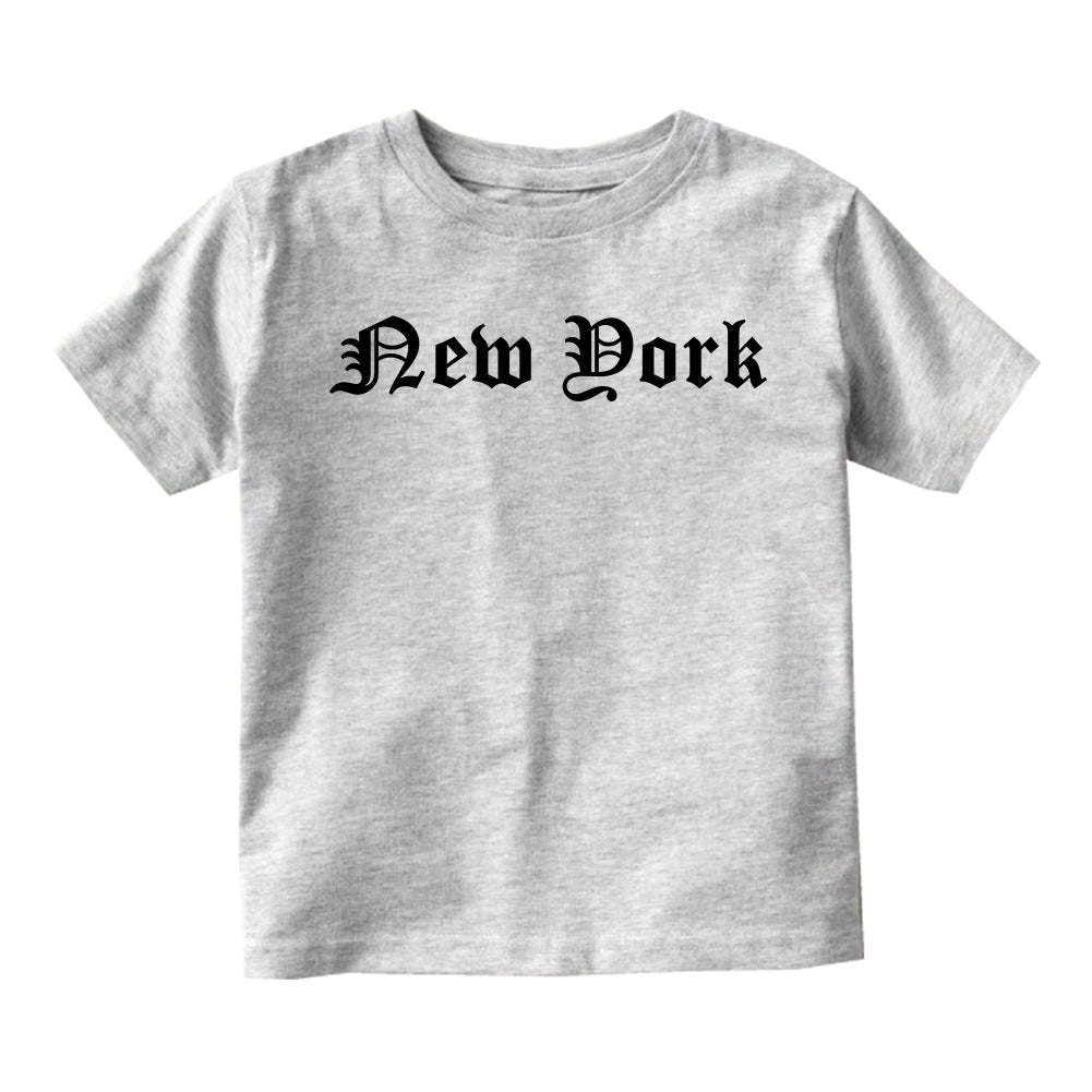 New York Old English NYC Toddler Boys Short Sleeve T-Shirt Grey