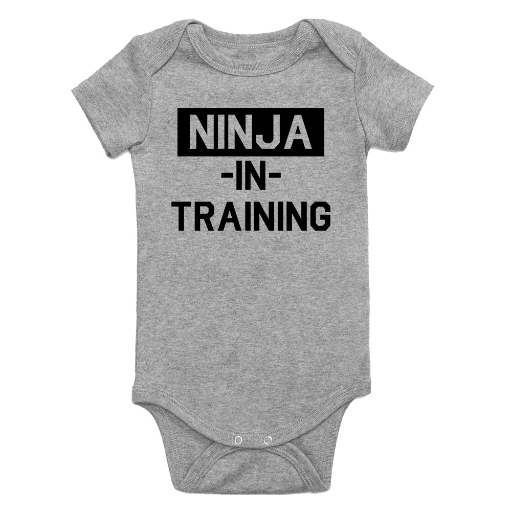 Ninja In Training Infant Baby Boys Bodysuit Grey