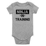 Ninja In Training Infant Baby Boys Bodysuit Grey