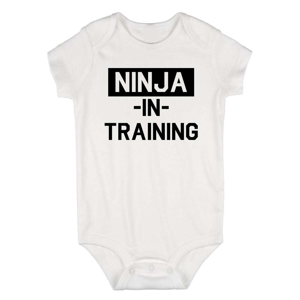 Ninja In Training Infant Baby Boys Bodysuit White