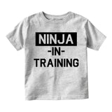 Ninja In Training Infant Baby Boys Short Sleeve T-Shirt Grey
