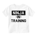 Ninja In Training Infant Baby Boys Short Sleeve T-Shirt White
