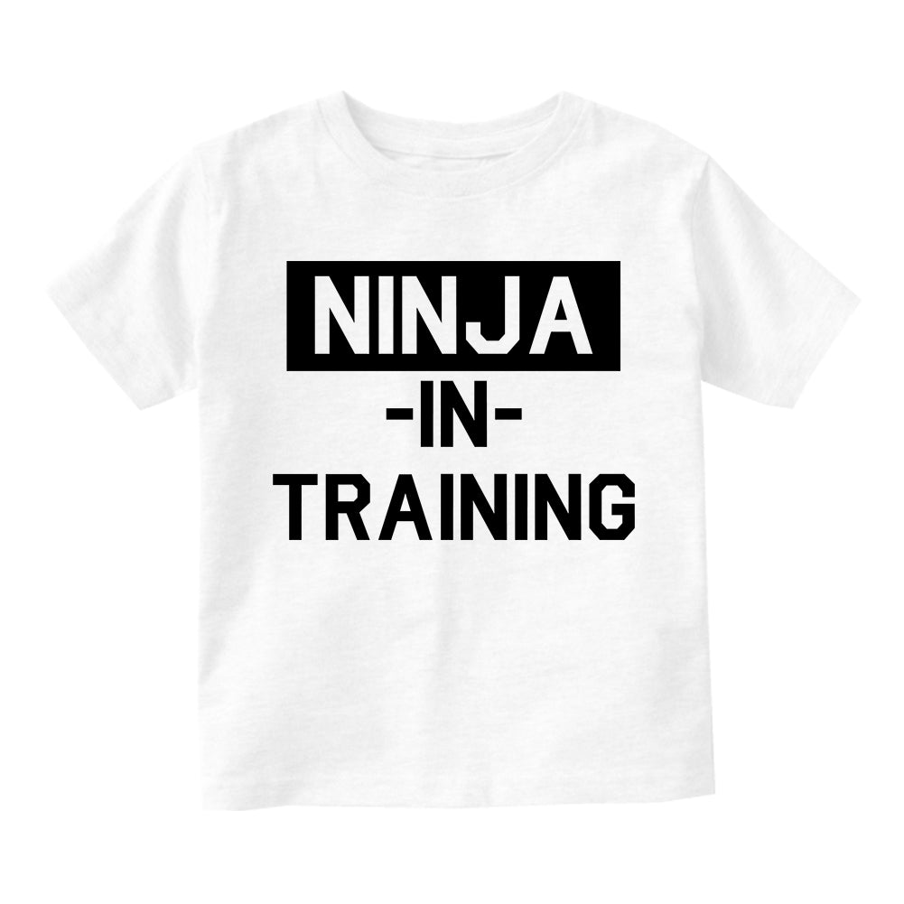 Ninja In Training Toddler Boys Short Sleeve T-Shirt White