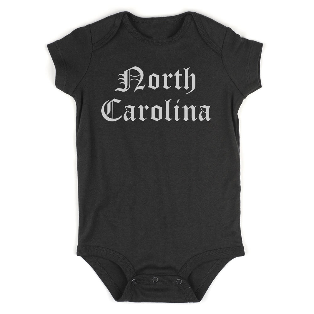 North Carolina State Old English Infant Baby Boys Bodysuit Black
