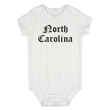 North Carolina State Old English Infant Baby Boys Bodysuit White