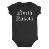 North Dakota State Old English Infant Baby Boys Bodysuit Black