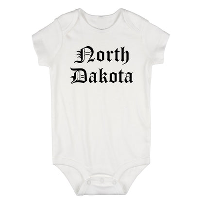 North Dakota State Old English Infant Baby Boys Bodysuit White