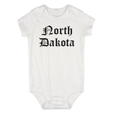 North Dakota State Old English Infant Baby Boys Bodysuit White