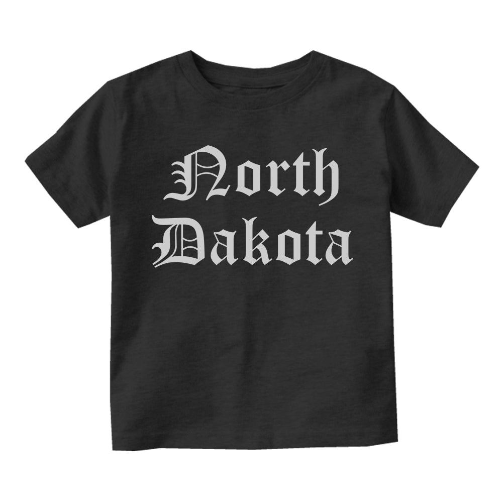 North Dakota State Old English Infant Baby Boys Short Sleeve T-Shirt Black