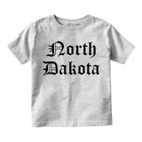 North Dakota State Old English Infant Baby Boys Short Sleeve T-Shirt Grey