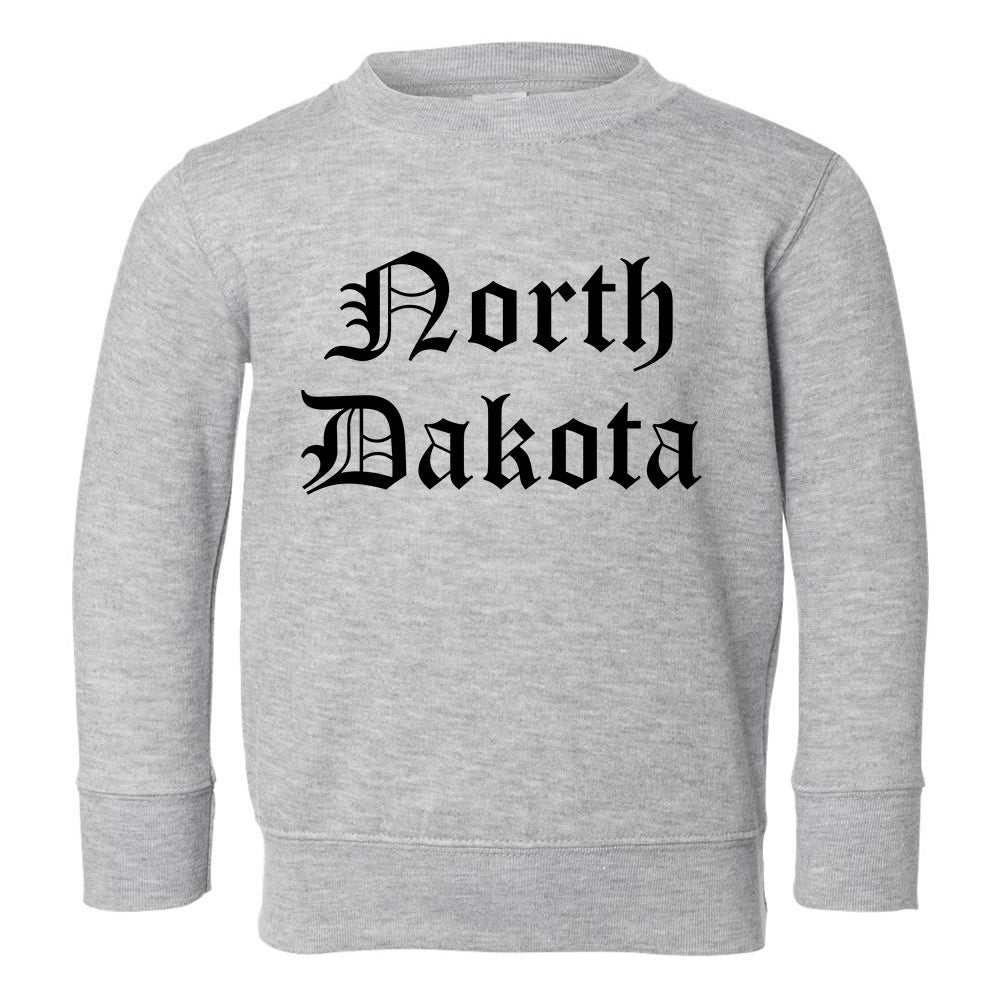 North Dakota State Old English Toddler Boys Crewneck Sweatshirt Grey