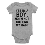 Not Cutting My Hair Infant Baby Boys Bodysuit Grey