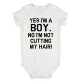 Not Cutting My Hair Infant Baby Boys Bodysuit White