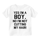 Not Cutting My Hair Toddler Boys Short Sleeve T-Shirt White