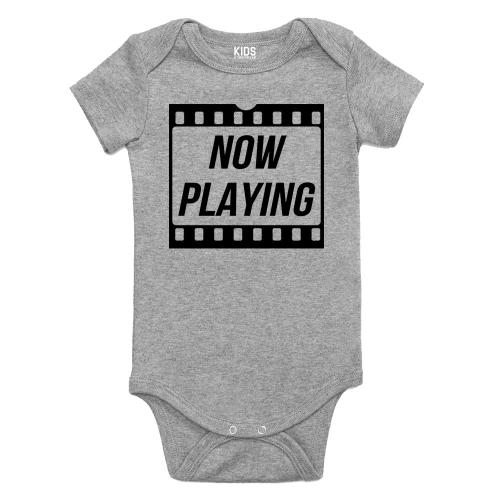 Now Playing Baby Movie Baby Bodysuit One Piece Grey