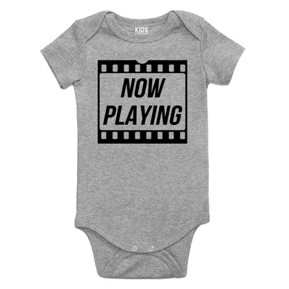 Now Playing Baby Movie Baby Bodysuit One Piece Grey