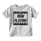Now Playing Baby Movie Baby Toddler Short Sleeve T-Shirt Grey
