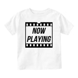 Now Playing Baby Movie Baby Toddler Short Sleeve T-Shirt White