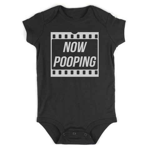 Now Pooping Baby Movie Baby Bodysuit One Piece Black