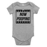 Now Pooping Baby Movie Baby Bodysuit One Piece Grey