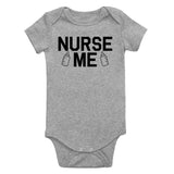 Nurse Me Bottle Infant Baby Boys Bodysuit Grey
