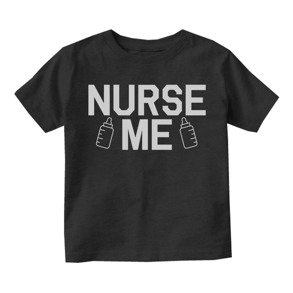 Nurse Me Bottle Infant Baby Boys Short Sleeve T-Shirt Black