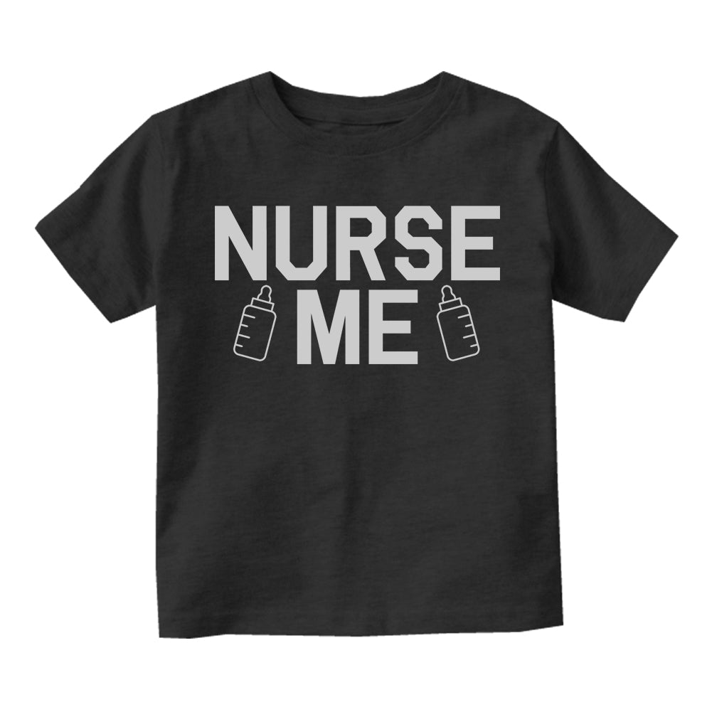 Nurse Me Bottle Toddler Boys Short Sleeve T-Shirt Black