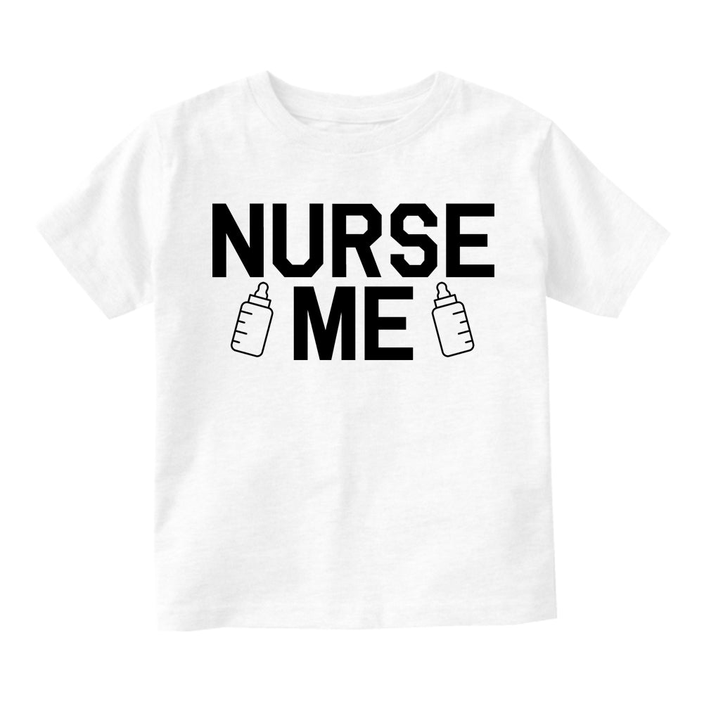 Nurse Me Bottle Toddler Boys Short Sleeve T-Shirt White