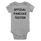 Official Pancake Tester Funny Infant Baby Boys Bodysuit Grey