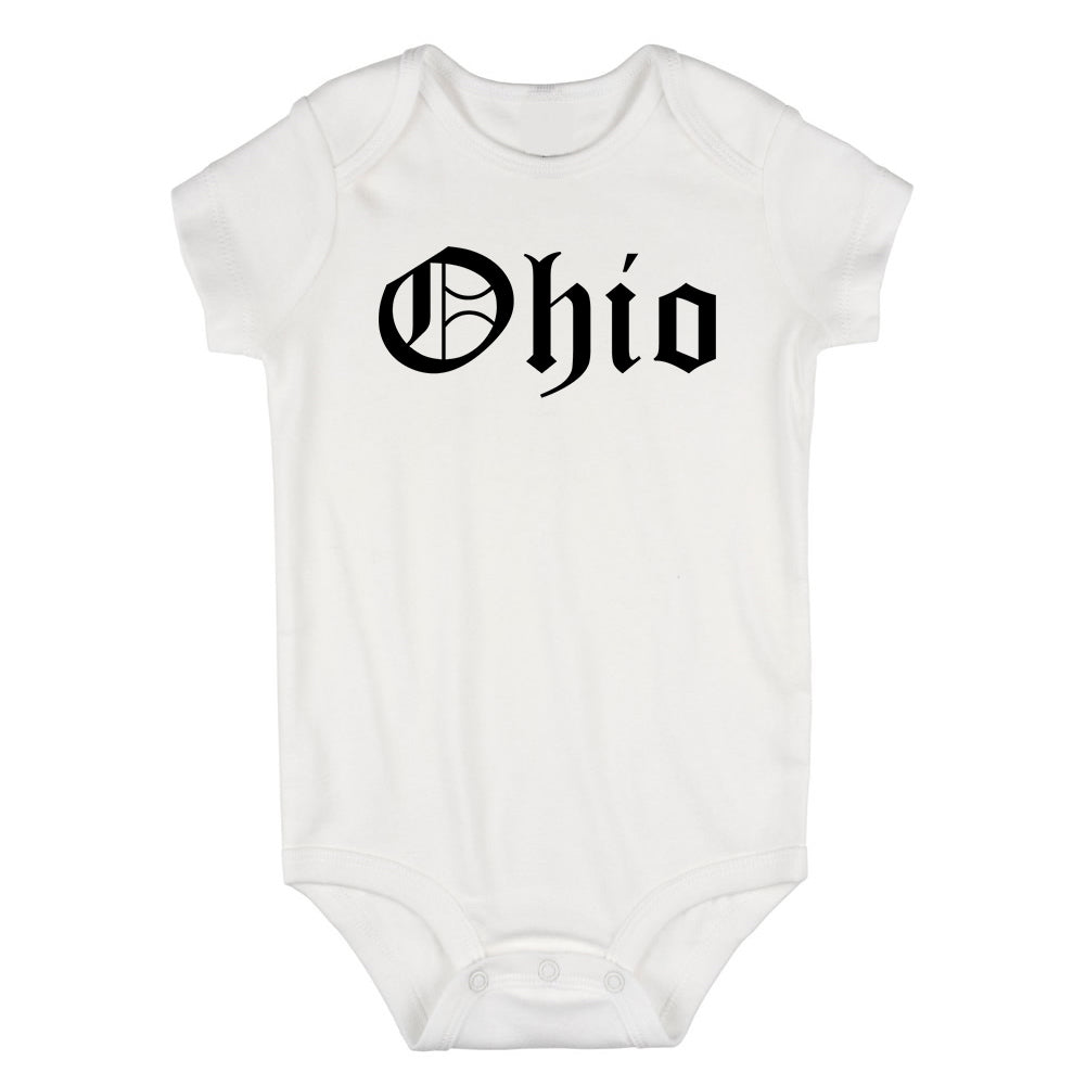 Ohio State Old English Infant Baby Boys Bodysuit White