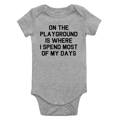 On The Playground Hip Hop Infant Baby Boys Bodysuit Grey