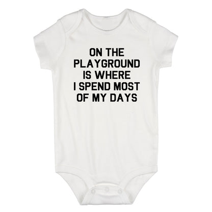 On The Playground Hip Hop Infant Baby Boys Bodysuit White