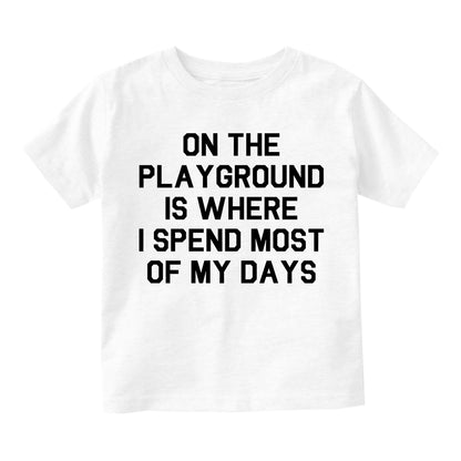 On The Playground Hip Hop Infant Baby Boys Short Sleeve T-Shirt White