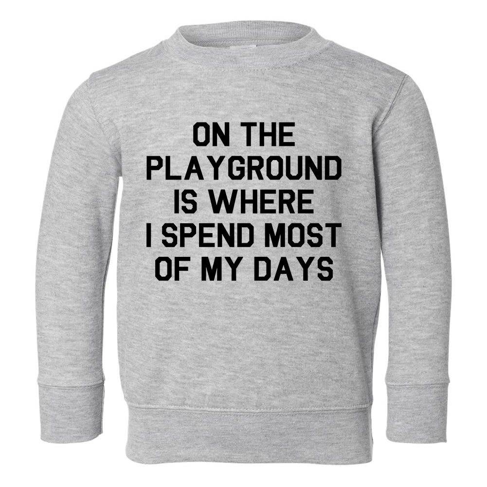 On The Playground Hip Hop Toddler Boys Crewneck Sweatshirt Grey