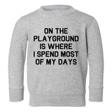 On The Playground Hip Hop Toddler Boys Crewneck Sweatshirt Grey