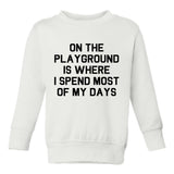 On The Playground Hip Hop Toddler Boys Crewneck Sweatshirt White