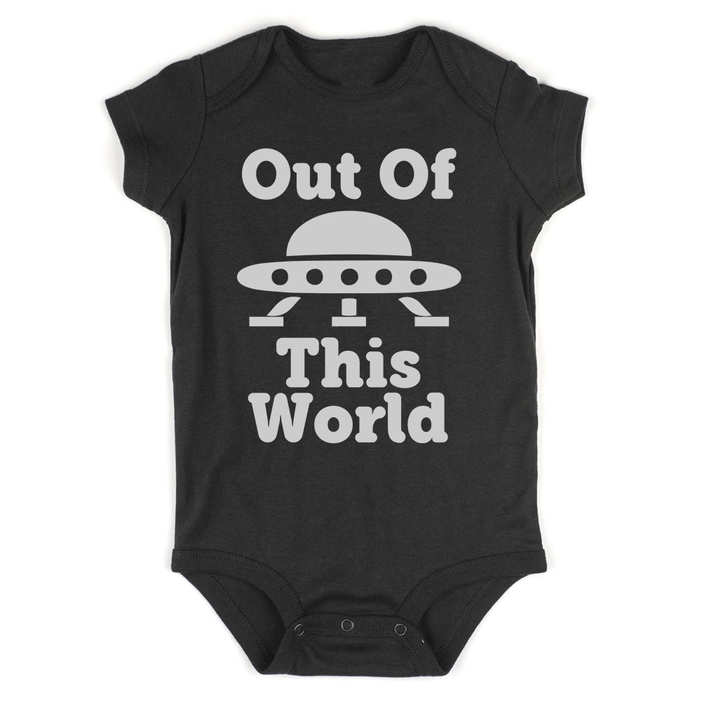 Out Of This World Spaceship Infant Baby Boys Bodysuit Black