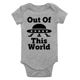 Out Of This World Spaceship Infant Baby Boys Bodysuit Grey