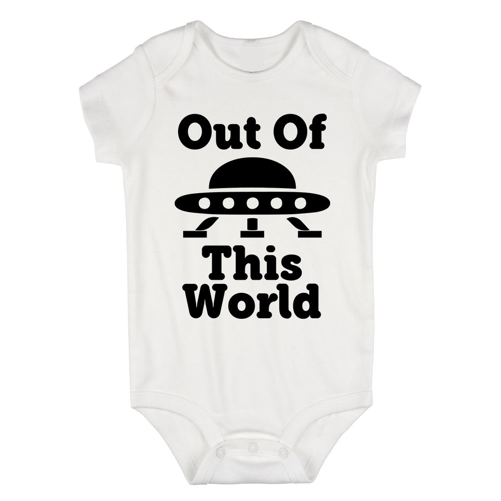 Out Of This World Spaceship Infant Baby Boys Bodysuit White