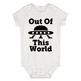Out Of This World Spaceship Infant Baby Boys Bodysuit White