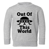 Out Of This World Spaceship Toddler Boys Crewneck Sweatshirt Grey