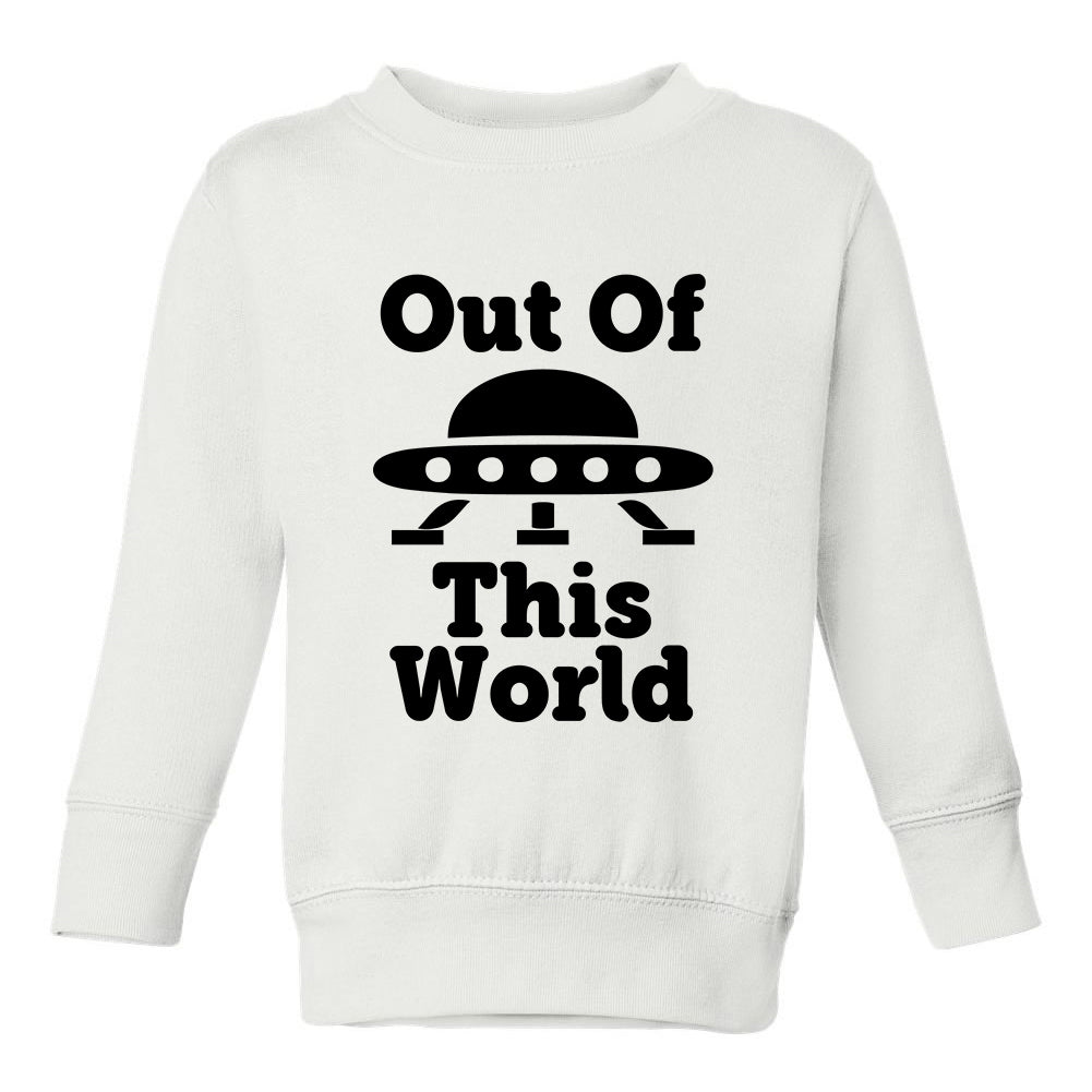 Out Of This World Spaceship Toddler Boys Crewneck Sweatshirt White