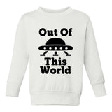 Out Of This World Spaceship Toddler Boys Crewneck Sweatshirt White