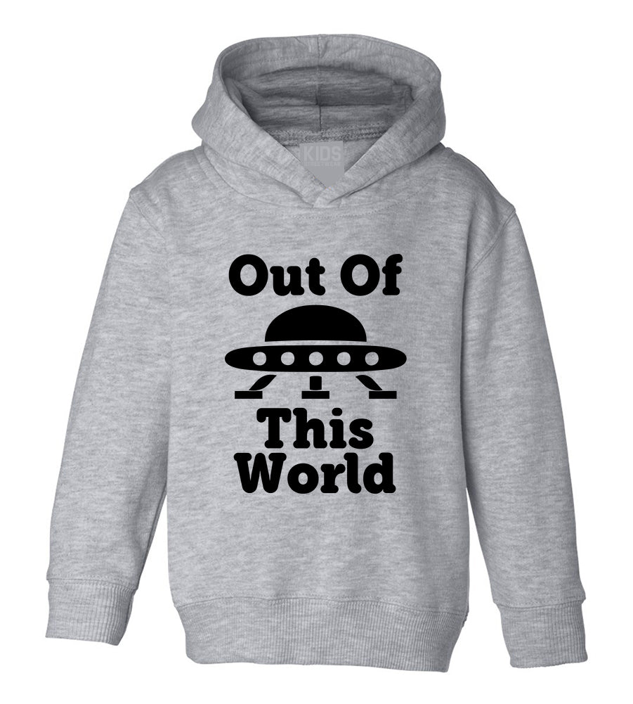 Out Of This World Spaceship Toddler Boys Pullover Hoodie Grey