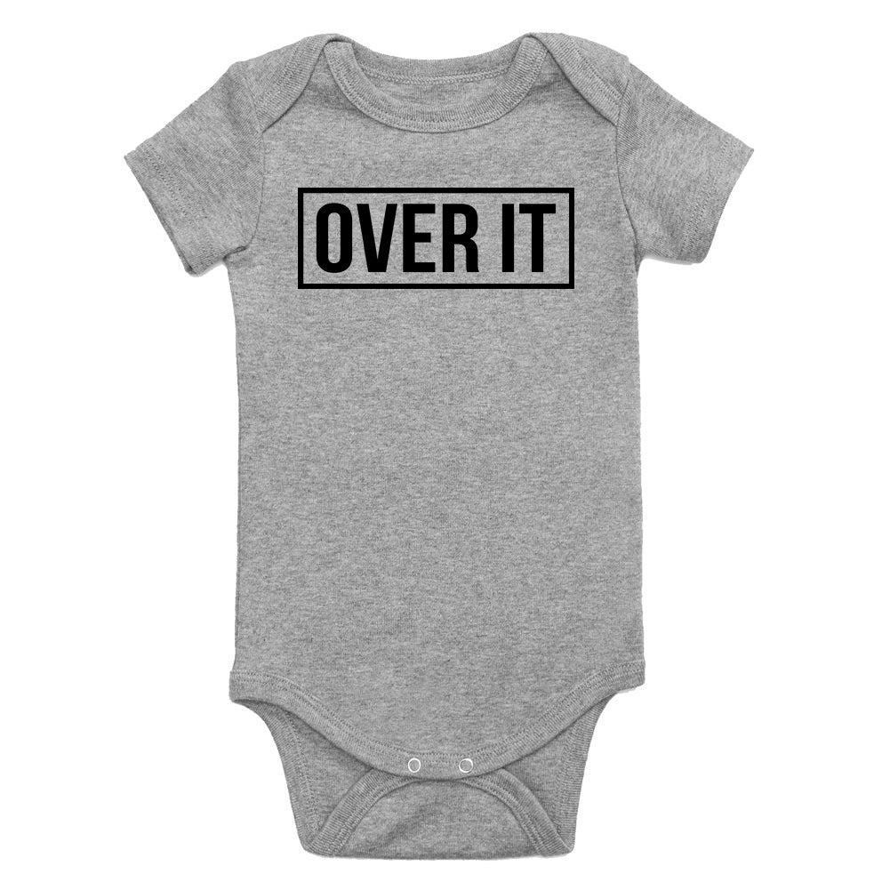 Over It Box Logo Infant Baby Boys Bodysuit Grey